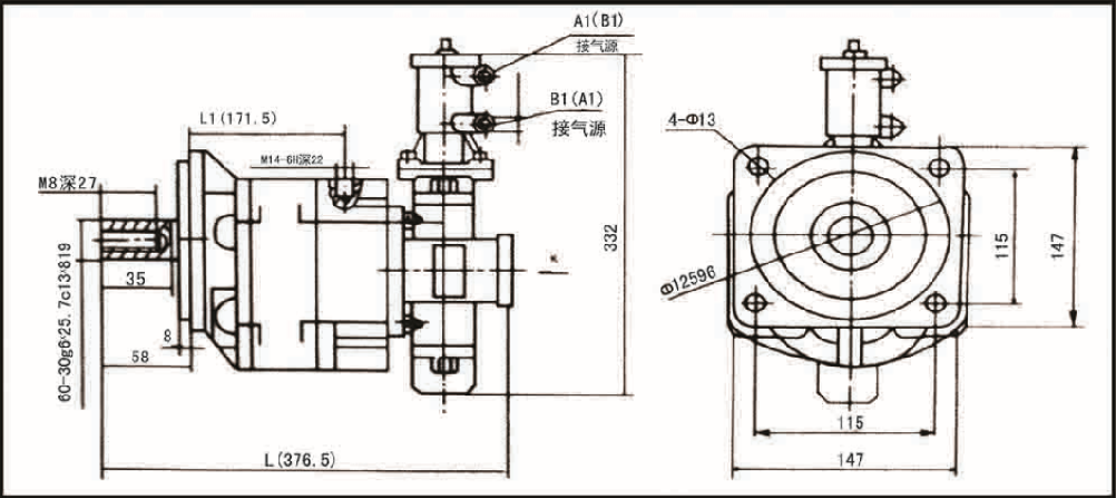3 YQF气控举升阀与2100型系列齿轮油泵安装连接尺寸图.png